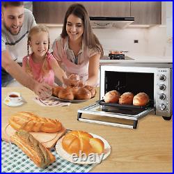 10 in 1 Countertop Toaster Oven Convection & Rotisserie, Knob with LED Display S