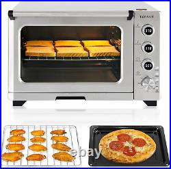 10 in 1 Countertop Toaster Oven Convection & Rotisserie, Knob with LED Display S