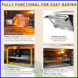 10 in 1 Countertop Toaster Oven Convection & Rotisserie, Knob with LED displa