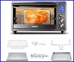 10-in-1 TOSHIBA AC25CEW-SS Large 6-Slice Convection Toaster Oven for Countertops