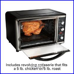 1500-Watt 12-Slice Black Countertop Toaster Oven with Convection and Rotisseri