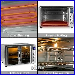 1550W Countertop 55L Turbo Oven Convection Toaster French Doors, Digital Display
