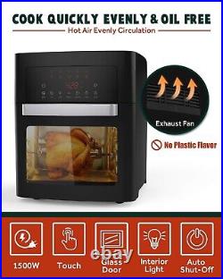 16 QT Countertop Touch Convection Rotisserie Dehydrating Air Fryer Toaster Oven