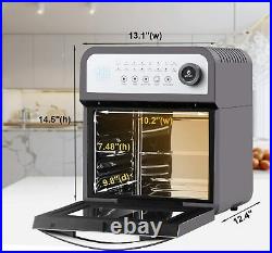 16-in-1 12 Quart Air Fryer Toaster Oven Pro Countertop Convection Oven Gray