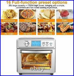 1700W Air Fryer Toaster Oven 6 Slice 21QT Convection Airfryer Countertop Power