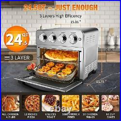 1700W Air Fryer Toaster Oven 6 Slice 24 QT Convection Airfryer Countertop Power