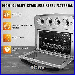 1700W Air Fryer Toaster Oven 6 Slice 24 QT Convection Airfryer Countertop Power