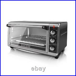 1 x 8-Slice Extra-Wide Stainless Steel Black Convection Countertop Toaster Oven