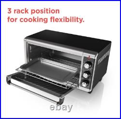 1 x 8-Slice Extra-Wide Stainless Steel Black Convection Countertop Toaster Oven
