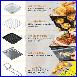 22QT 1700W Countertop Air Fryer Convection Toaster Oven with LED Light 7-in-1 ETL