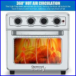 22QT Convection Toaster Oven Countertop Air Fryer with LED Light 1700W #Silver