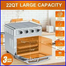 22 Quart Countertop Toaster Oven Convection 1700W Air Fryer with LED Light