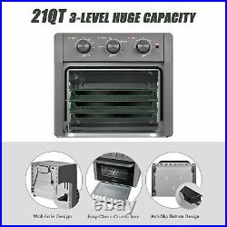 5-IN-1 Air Fryer Toaster Oven Pro Countertop Convection Oven Gray