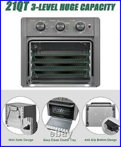 5-in-1 Air Fryer Toaster Oven, 21 Quart Countertop Convection Oven with Air Fry