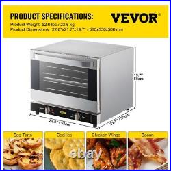 66L/60Qt Commercial Countertop Convection Baking Oven, 1800W 120V, ETL Listed