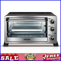 6 Slice Convection Countertop Toaster Oven Adjustable Rack Stainless Steel New