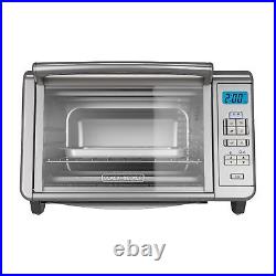 6-Slice Digital Toaster Oven Countertop Stainless Steel Convection With Timer Hot