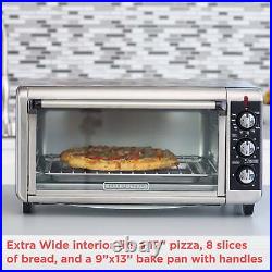 8 Slice Countertop Extra-Wide Toaster Oven Convection Heating Stainless Steel US