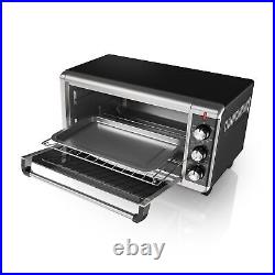 8-Slice Extra-Wide Stainless Steel Black Convection Countertop Toaster Oven