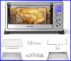 AC25CEW-SS Large 6-Slice Convection Toaster Oven Countertop, 10-In-One with Toas