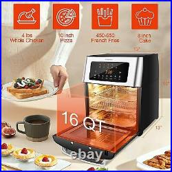 Air Fryer Oven 16 Quart 10-in-1 Countertop Convection Toaster Oven Combo 360°Hot