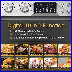 Air Fryer Toaster Oven 24Quart LCD Countertop Convection Airfryer Rotisserie