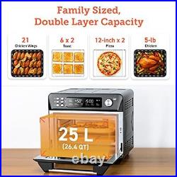 Air Fryer Toaster Oven 26.4QT, 12-in-1 Convection Ovens Countertop Combo, 6