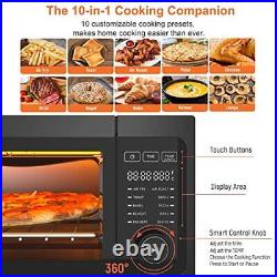 Air Fryer Toaster Oven Combo 10-in-1 Countertop Convection Oven 1800W, Black
