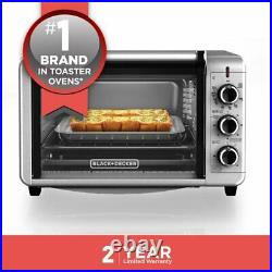 BLACK+DECKER 6-Slice Convection Countertop Toaster Oven, Stainless Steel, TO3210