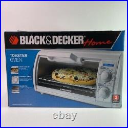 BLACK+DECKER Home TR0420 Toaster Oven White 30 Min Timer Baking Pan Electric New