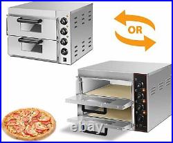 Commercial Pizza Oven Countertop 14 Electric Double Deck Layer with Deck Layer