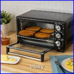 Countertop Convection 4 Slice Toaster Oven Energy Efficient Kitchen Cooker Black