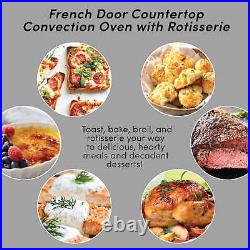 Countertop Double Door Oven WithRotisserie & Convection Dishwasher Safe Silver New