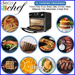 Deco Chef 24QT Air Fryer Countertop Toaster Oven Rotisserie Rack Included