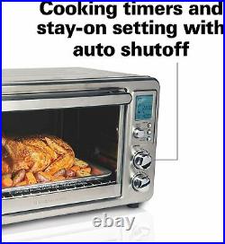 Digital Display Countertop Convection Toaster Oven with Rotisserie Stainless Steel
