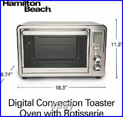 Digital Display Countertop Convection Toaster Oven with Rotisserie Stainless Steel