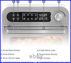 EAF1010D Programmable 10L Air Fryer Convection Countertop Oven, 8 Menu Settings