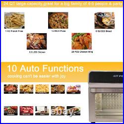 E-Macht 24 QT Electric Air Fryer Oven Toaster Dehydrate Convection Countertop