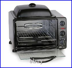 Elite Cuisine ERO-2008S Countertop Toaster Oven with Top Grill & Griddle Bake, a