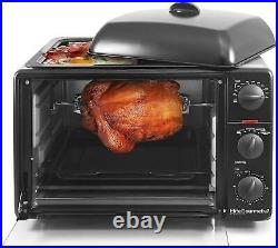 Elite Gourmet Countertop Convection Toaster Oven Top Grill & Griddle Rotisserie