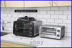 Elite Gourmet ERO-2008SZ Countertop XL Toaster Oven with Top Grill & Griddle & Lid