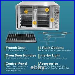 Elite Gourmet ETO-4510M Double French Door Countertop Convection Toaster Oven, B