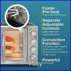 Elite Gourmet ETO-4510M Double French Door Countertop Convection Toaster Oven, B