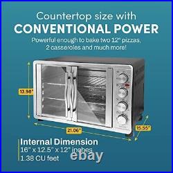 French Door 47.5Qt 18-Slice Convection Toaster Oven Bake Toast Stainless Steel