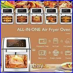 HIFRRUY Air Fryer, 10-in-1 AirFryer Toaster Oven Combo, 16 Quart Countertop Quart