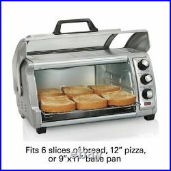 Hamilton Beach Countertop Toaster Oven, Easy Reach With Roll-Top Door, 6-Slice