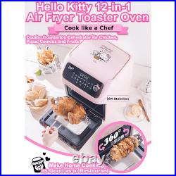 Hello Kitty 12-In-1 Air Fryer Toaster Oven Countertop Convection Toaster Oven