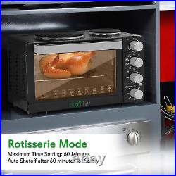 Kitchen Convection Electric Countertop Rotisserie Toaster Oven Cooker with Food