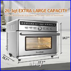 Large Toaster Oven Air Fryer 26-quart Countertop Oven 1800W Stainless Steel