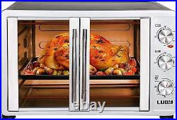 Large Toaster Oven Countertop French Door 55L 14'' Pizza 20lb Turkey, Silver